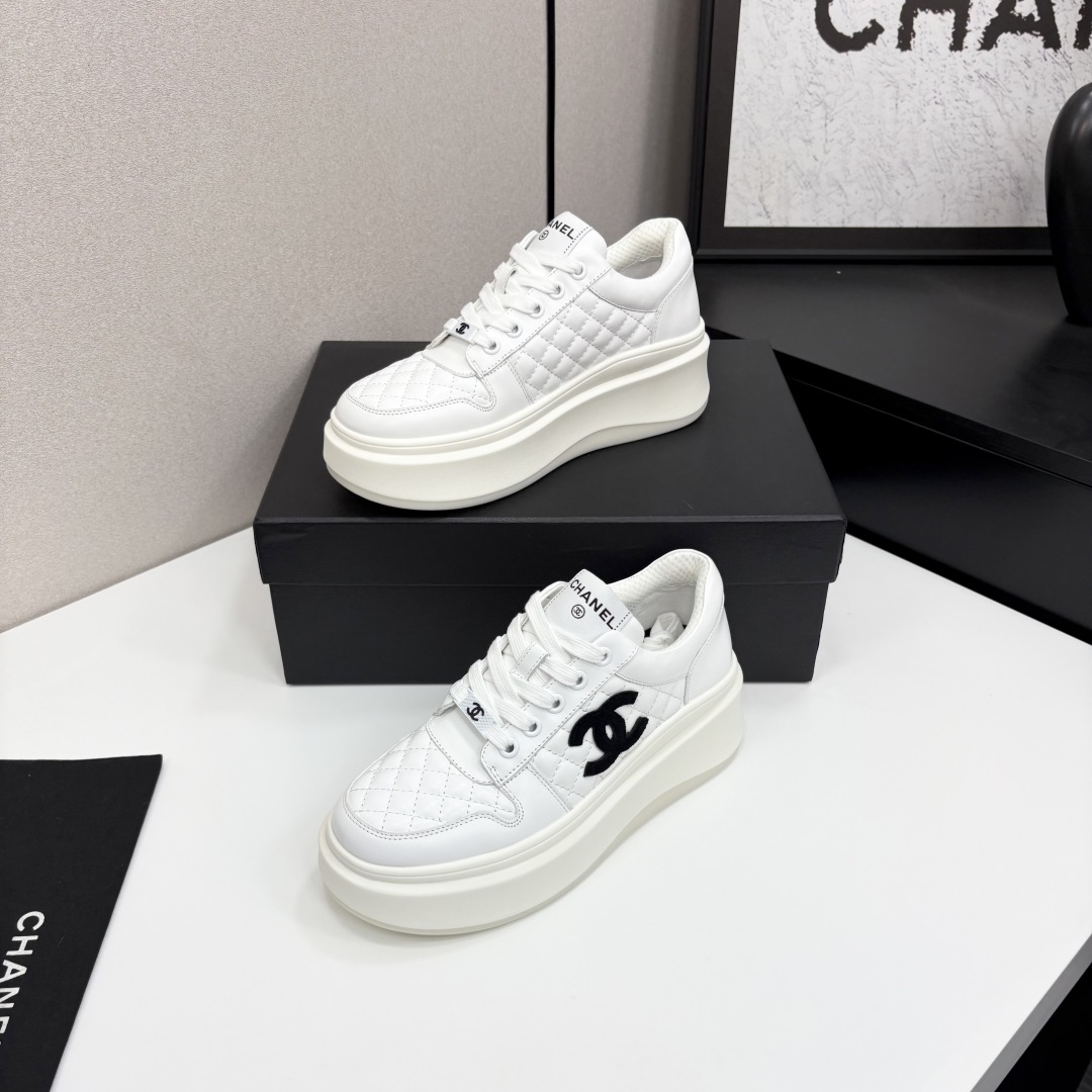 Chanel Women's White Leather Platform Sneakers Classic Design Size 35-40 4 cmp i1745405022619 5510 0 1