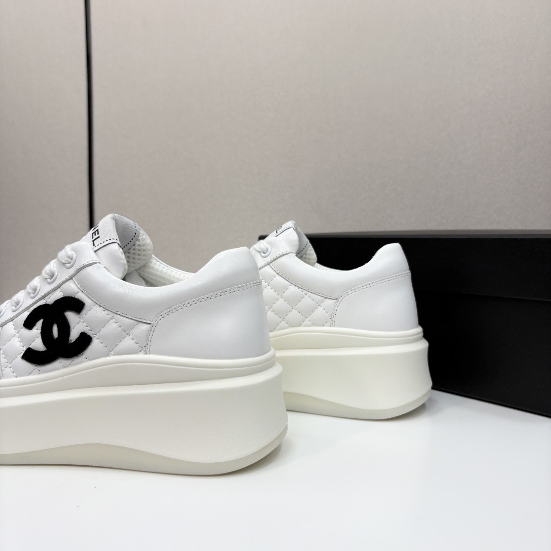 Chanel Women's White Leather Platform Sneakers Classic Design Size 35-40 8 cmp i1745405023224 7724 0 6