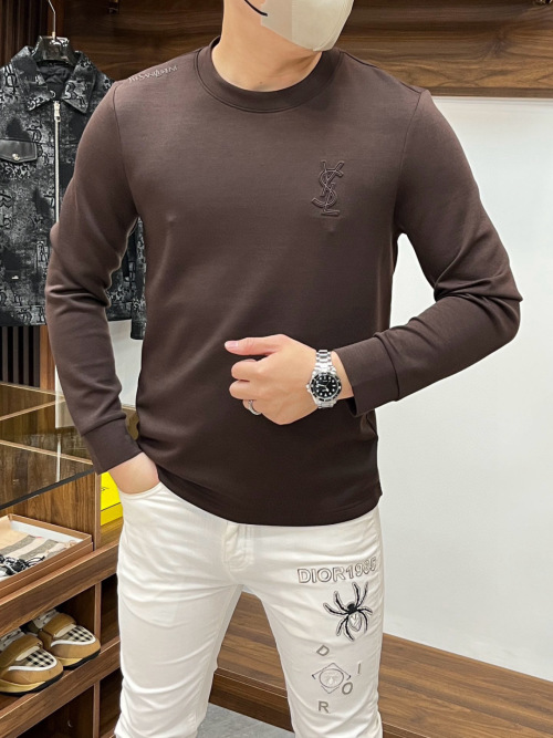 Yves Saint Laurent Men's Brown Crewneck Sweatshirt - Comfortable & Stylish 11 Yves Saint Laurent Men's Brown Crewneck Sweatshirt - Comfortable & Stylish