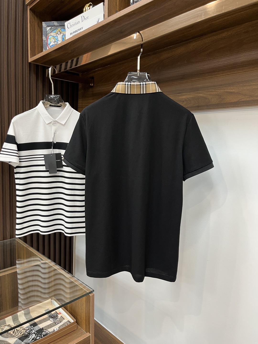 Burberry Men's Black Polo Shirt with Check Collar Fashionable and Comfortable 4 cmp i1743176997206 5388 0 2