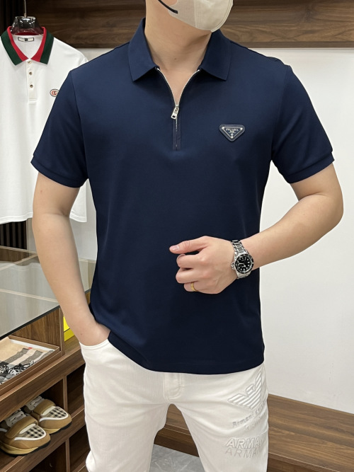 Prada Men's Slim-Fit Short-Sleeve Polo Shirt with Zipper Collar 6 Prada Men's Slim-Fit Short-Sleeve Polo Shirt with Zipper Collar