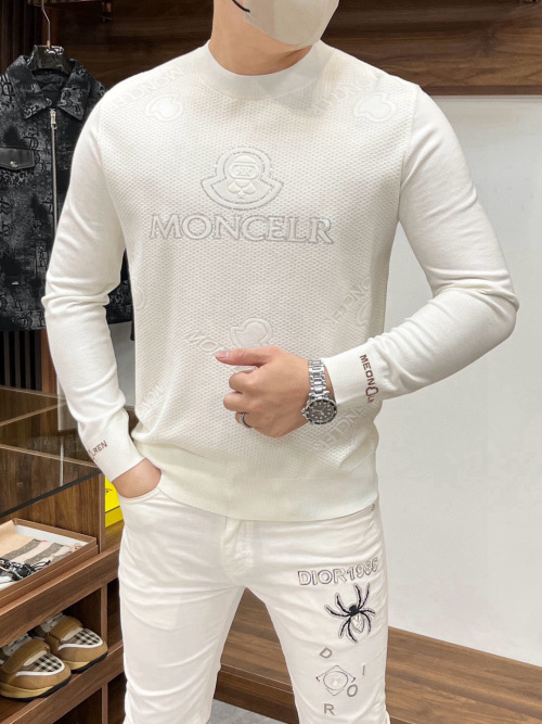MONCLER Men's Round Neck Knit Sweater - Casual Fashion, Premium Quality 1 MONCLER Men's Round Neck Knit Sweater - Casual Fashion, Premium Quality