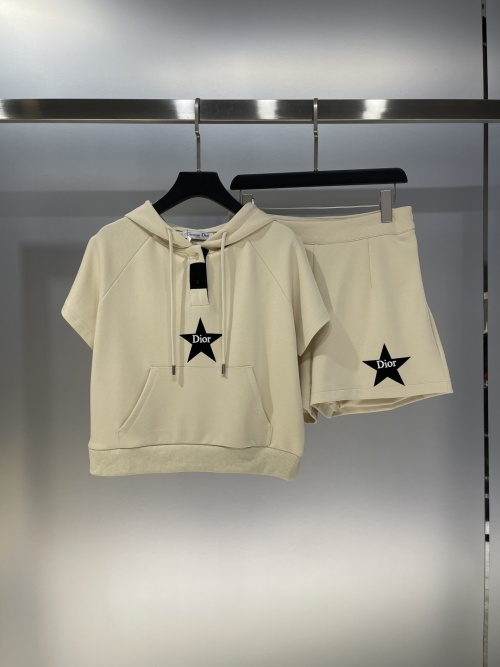 Dior Women's Fleece Star Logo Hoodie and Shorts Set - Athleisure Style 1 Dior Women's Fleece Star Logo Hoodie and Shorts Set - Athleisure Style