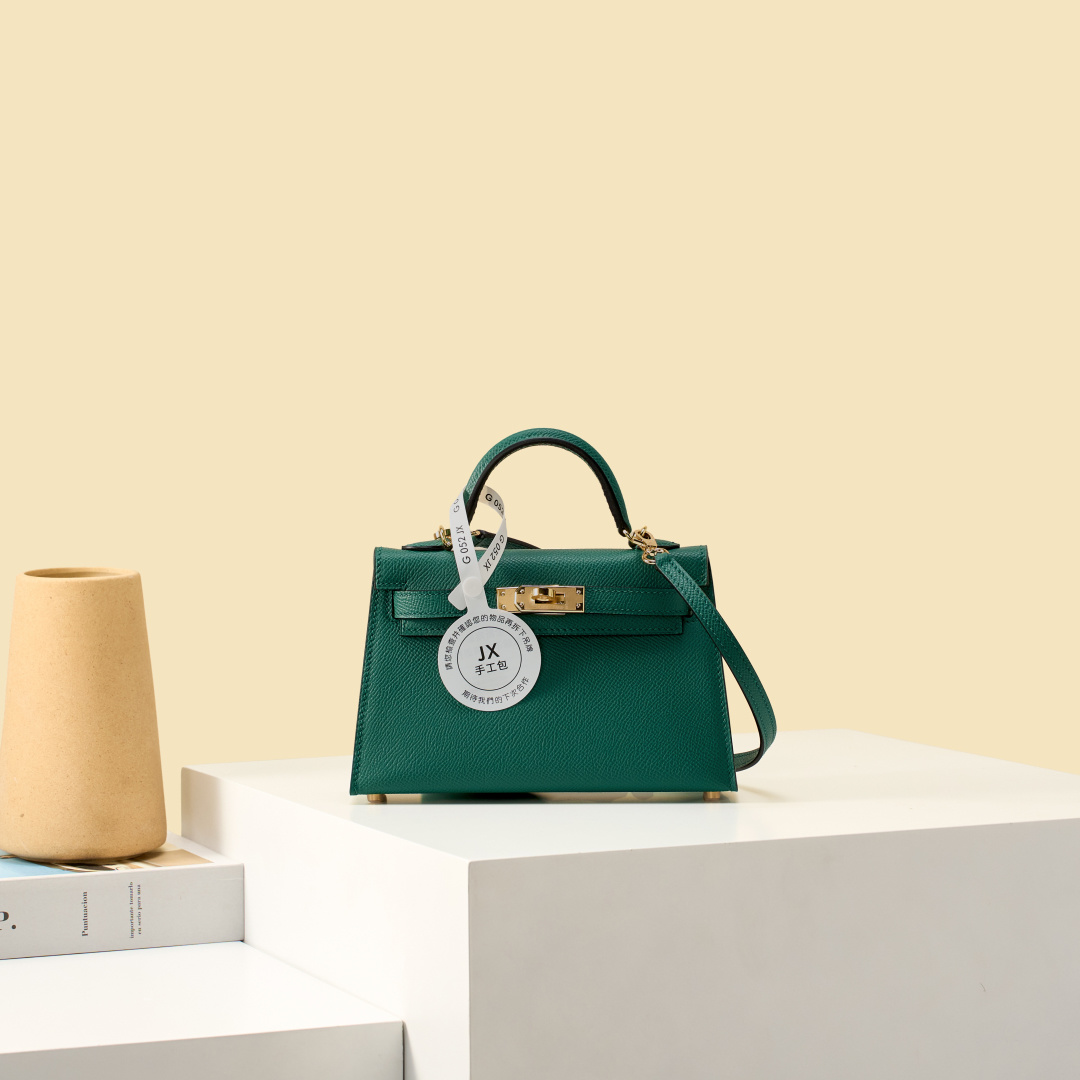 NO:919557,JX Mini Kelly 19cm Malachite Green Craftsman Code: 052 JX Handmade Wax Thread Sewing Pure Steel Hardware, Hermes, Hermes,19860909JX 迷你Kelly 19cm 孔雀绿 工匠码:052 JX 手工蜡线缝制 纯钢五金,爱马仕,hermes,Hermes,,Bag