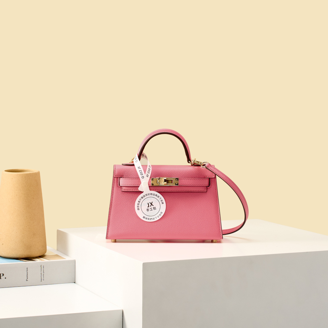 NO:919563,JX Mini Kelly 19cm Cherry Blossom Pink Craftsman Code: 052 JX Handmade Wax Thread Sewing Pure Steel Hardware, Hermes, Hermes,19860909JX 迷你Kelly 19cm 樱花粉 工匠码:052 JX 手工蜡线缝制 纯钢五金,爱马仕,hermes,Hermes,,Bag