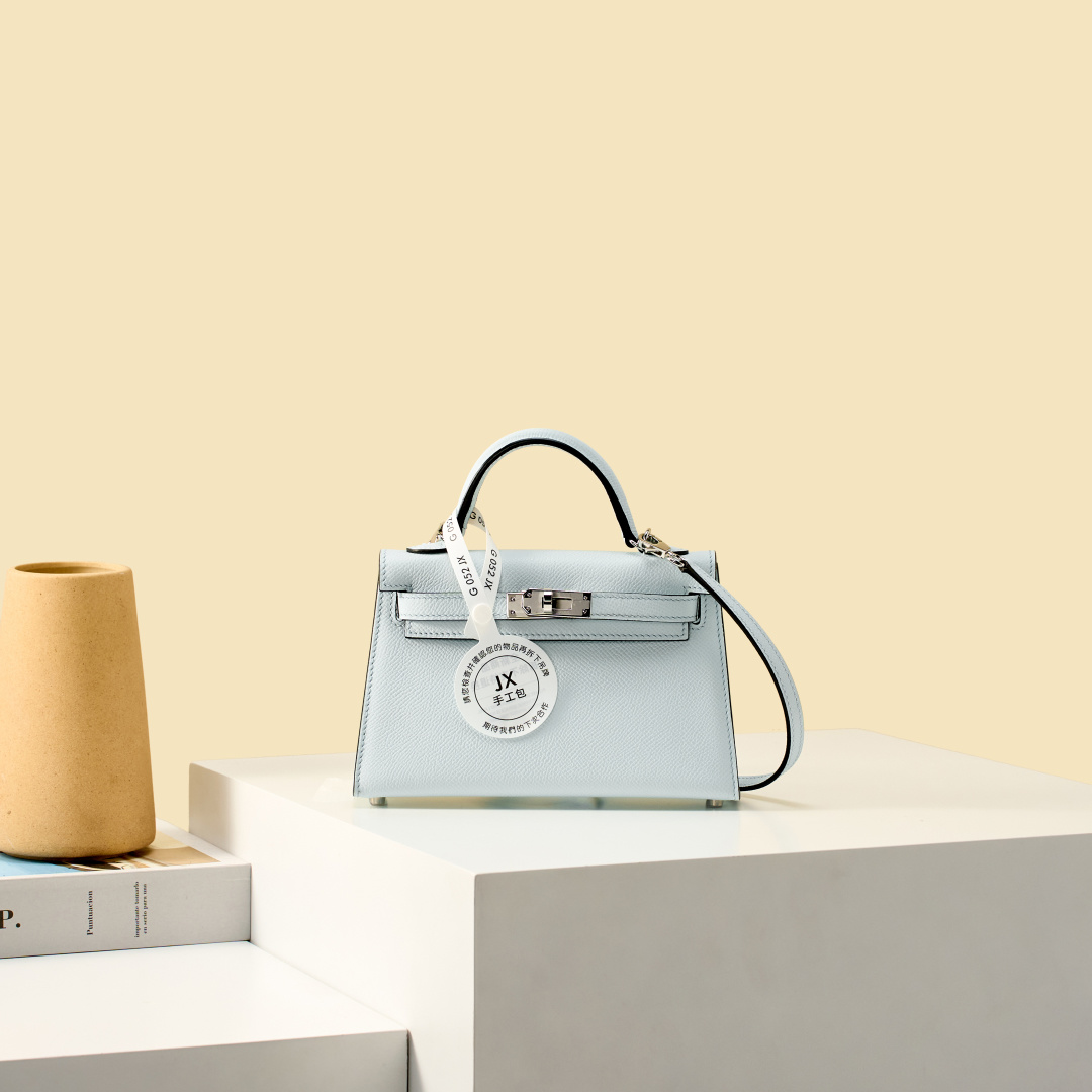 NO:919549,JX Mini Kelly 19cm Breeze Blue Craftsman Code: 052 JX Handmade Wax Thread Sewing Pure Steel Hardware, Hermes, Hermes,19860909JX 迷你Kelly 19cm 微风蓝 工匠码:052 JX 手工蜡线缝制 纯钢五金,爱马仕,hermes,Hermes,,Bag