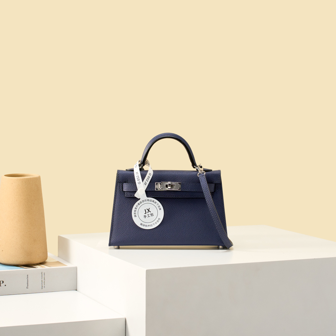 NO:919565,JX Mini Kelly 19cm Dark Blue Craftsman Code: 052 JX Handmade Wax Thread Sewing Pure Steel Hardware, Hermes, Hermes,19860909JX 迷你Kelly 19cm 深蓝 工匠码:052 JX 手工蜡线缝制 纯钢五金,爱马仕,hermes,Hermes,,Bag