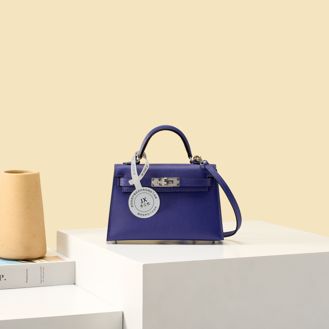 NO:919568,JX Mini Kelly 19cm Electric Blue Craftsman Code: 052 JX Handmade Wax Thread Sewing Pure Steel Hardware, Hermes, Hermes,19860909JX 迷你Kelly 19cm 电光蓝 工匠码:052 JX 手工蜡线缝制 纯钢五金,爱马仕,hermes,Hermes,,Bag