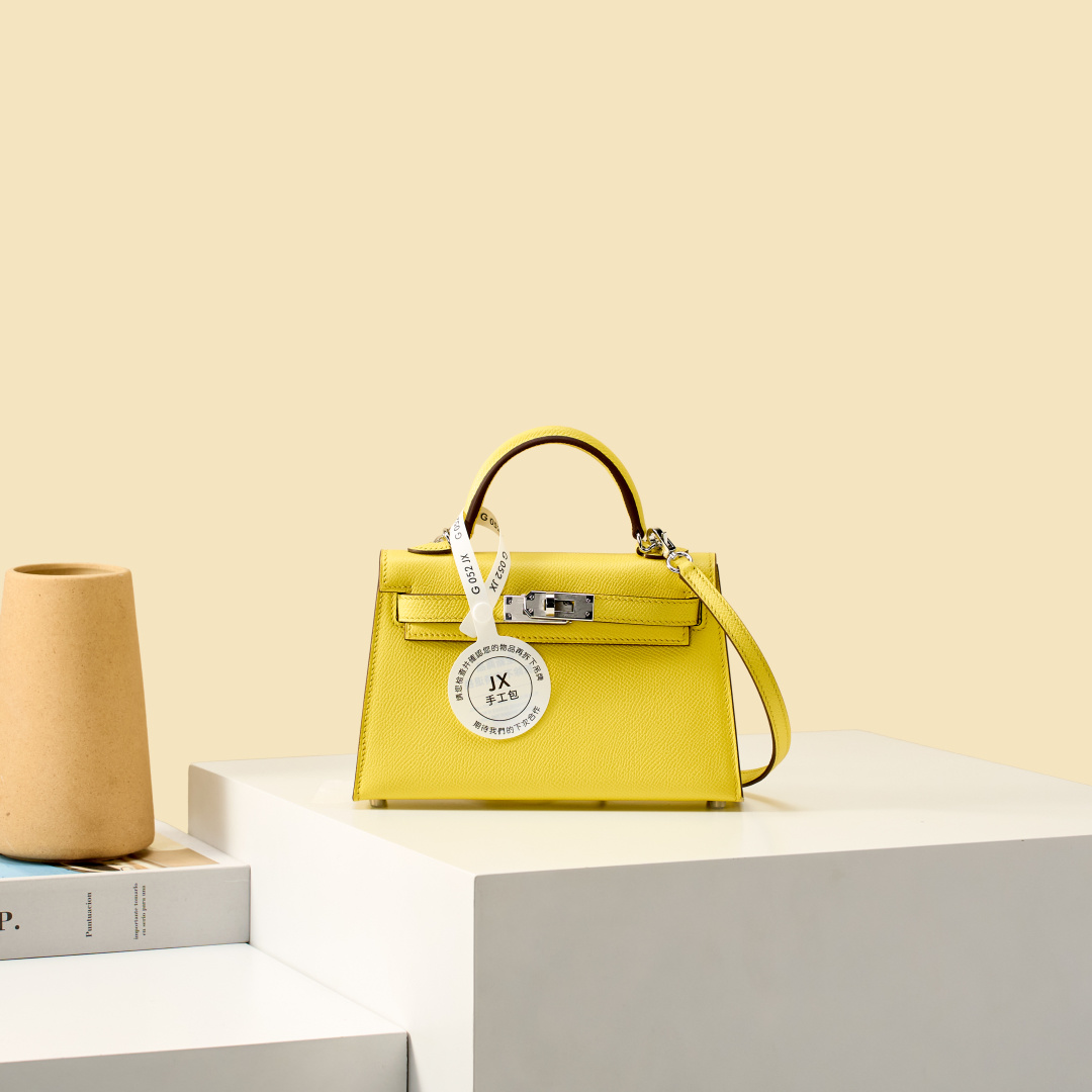 NO:919570,JX Mini Kelly 19cm Lemon Yellow Craftsman Code: 052 JX Handmade Wax Thread Sewing Pure Steel Hardware, Hermes, Hermes,19860909JX 迷你Kelly 19cm 柠檬黄 工匠码:052 JX 手工蜡线缝制 纯钢五金,爱马仕,hermes,Hermes,,Bag