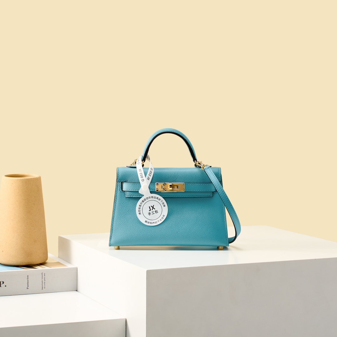 NO:919571,JX Mini Kelly 19cm Northern Blue Craftsman Code: 052 JX Handmade Wax Thread Sewing Pure Steel Hardware, Hermes, Hermes,19860909JX 迷你Kelly 19cm 北方蓝 工匠码:052 JX 手工蜡线缝制 纯钢五金,爱马仕,hermes,Hermes,,Bag