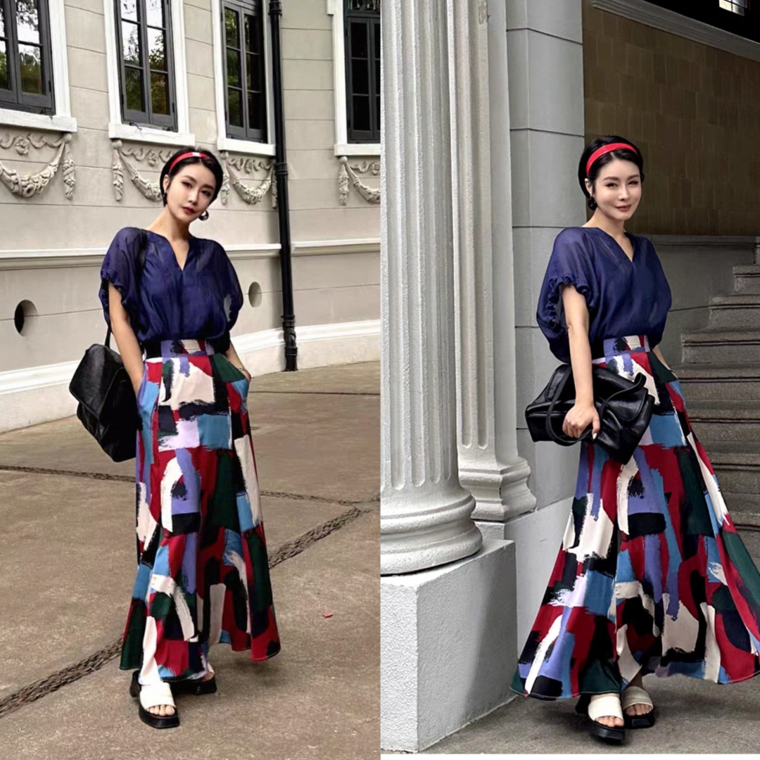 High-Quality Women’s Suit Set: White and Blue Shirts, Red and Blue Suit, Various Sizes - 图片 6