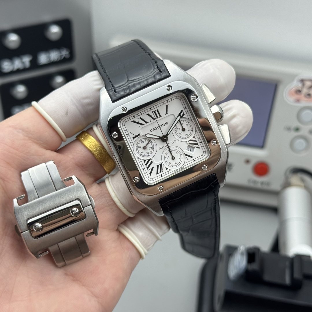 NO:337422,Cartier Santos DE CARTIER series watch, model WSSA0017, uses Dandong movement, stable and reliable quality;,, cartier, cartier19860909卡地亚山度士SANTOS DE CARTIER系列腕表,型号WSSA0017,采用丹东机芯,品质稳定可靠；,,cartier,cartier,Watch