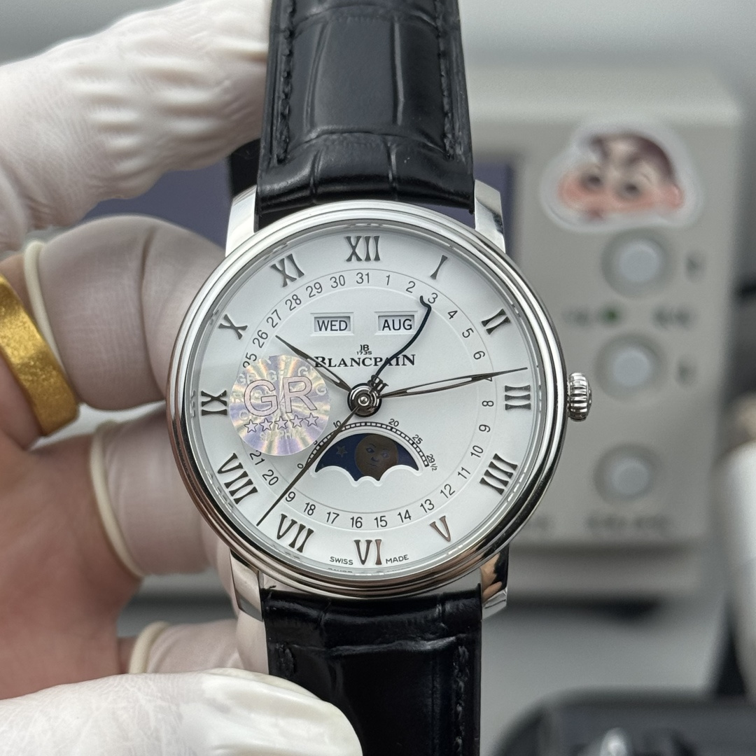 NO:944486,GR new Blancpain 6654 four-way fast-adjustable full calendar moon phase watch / equipped with 6654.5 automatic winding movement / 40M / power reserve up to 72 hours,,19860909GR 新品宝珀6654对版四方位快调全历月相腕表/搭载6654.5自动上链机芯/40M/动力储存长达72小时,,,Watch