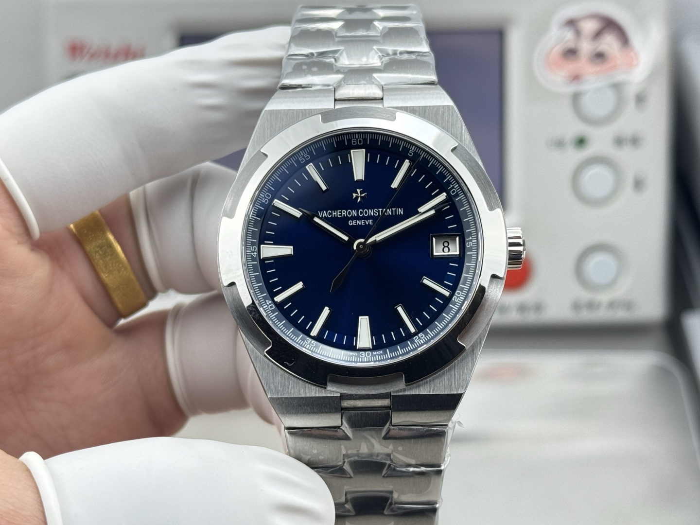 NO:726853,〖K1〗 Vacheron Constantin 4500v black and white dial, three-hand calendar, quick release strap, equipped with a replica of the original movement cal all-in-one machine.,,vacheron19860909〖K1〗江诗丹顿纵横四海4500v黑白盘 大三针日历 快拆带 搭载复刻原装机芯cal一体机.,,vacheron,Watch