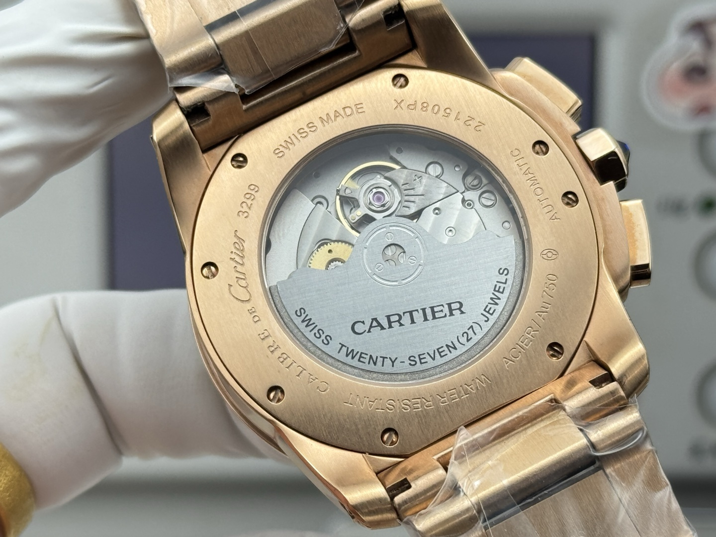 Cartier 卡地亚卡历博系列 进口9100机芯 卡地亚标志陀片 具备月份 星期 日期等各种实用功能显示