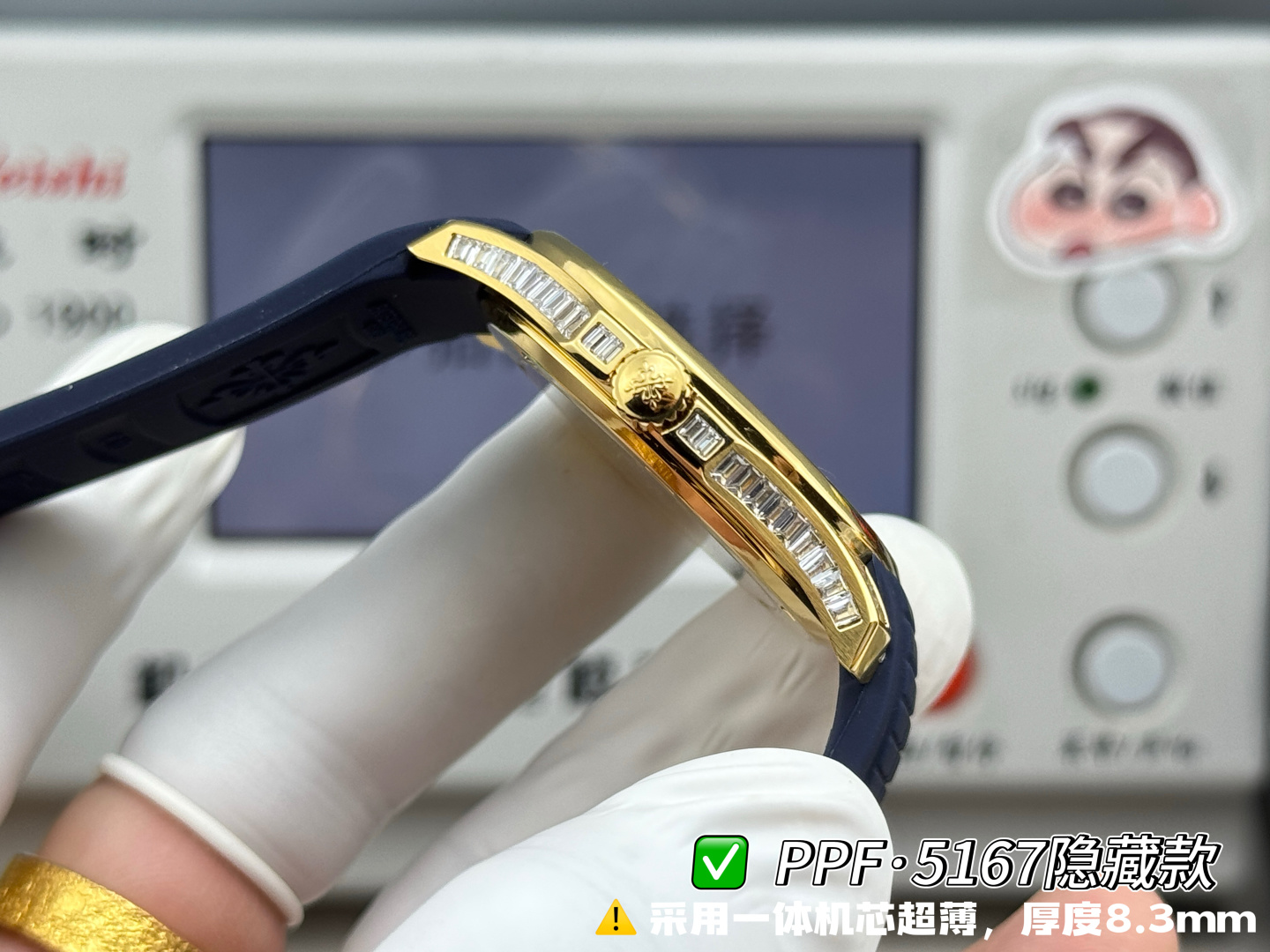파텍필립 아쿠아넛 5167 다이아 자동 초박형 그레이 다이얼 PPF 공장 레플리카 44203 Patek Philippe 이미지 6