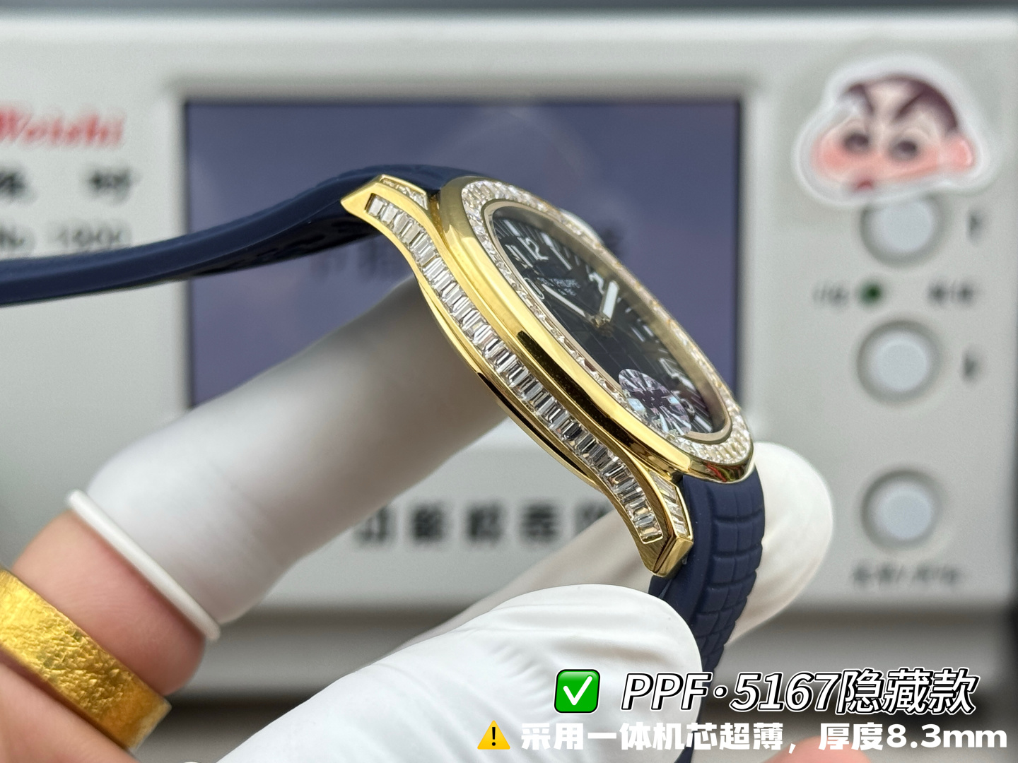 파텍필립 아쿠아넛 5167 다이아 자동 초박형 그레이 다이얼 PPF 공장 레플리카 44203 Patek Philippe 이미지 5
