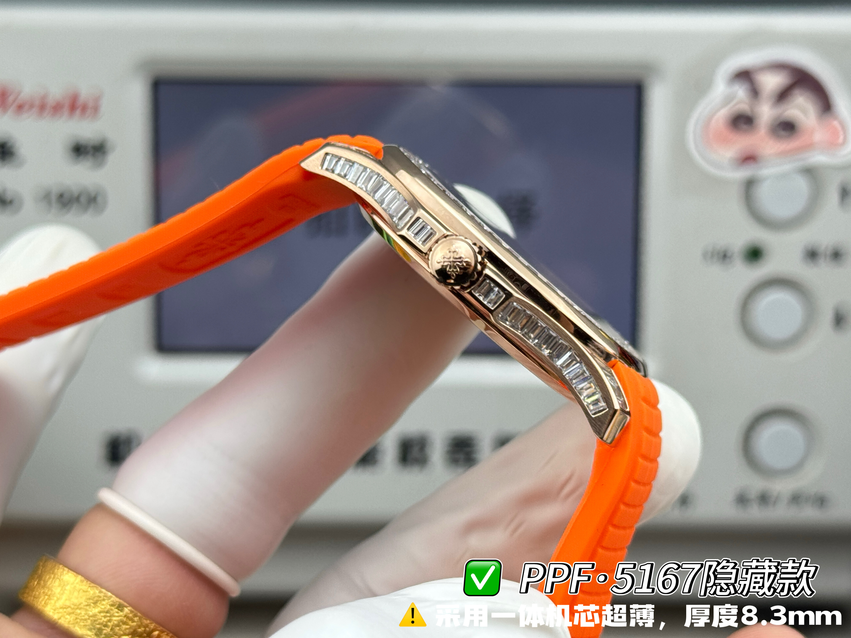 파텍필립 아쿠아넛 5167 다이아 자동 초박형 그레이 다이얼 PPF 공장 레플리카 44204 Patek Philippe 이미지 15
