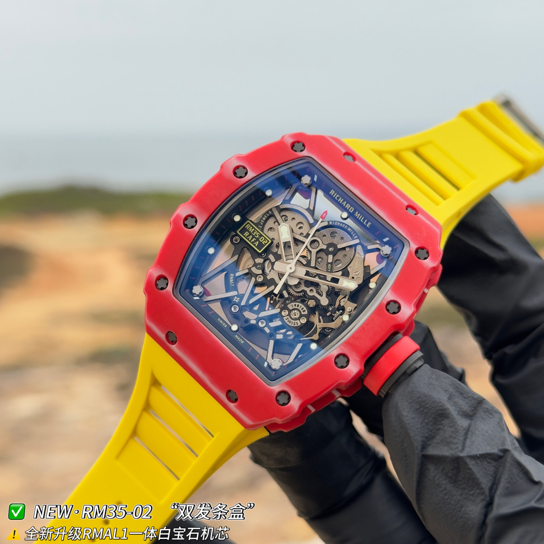 -NUOVO Factory 🔥 RM 35-02 RICHARD MILLE RAFAEL NADAL 1 RMAL1 55 ⚠️ 2 NTPT 50g 74 CNC 3 : 4 5 6 “ ”