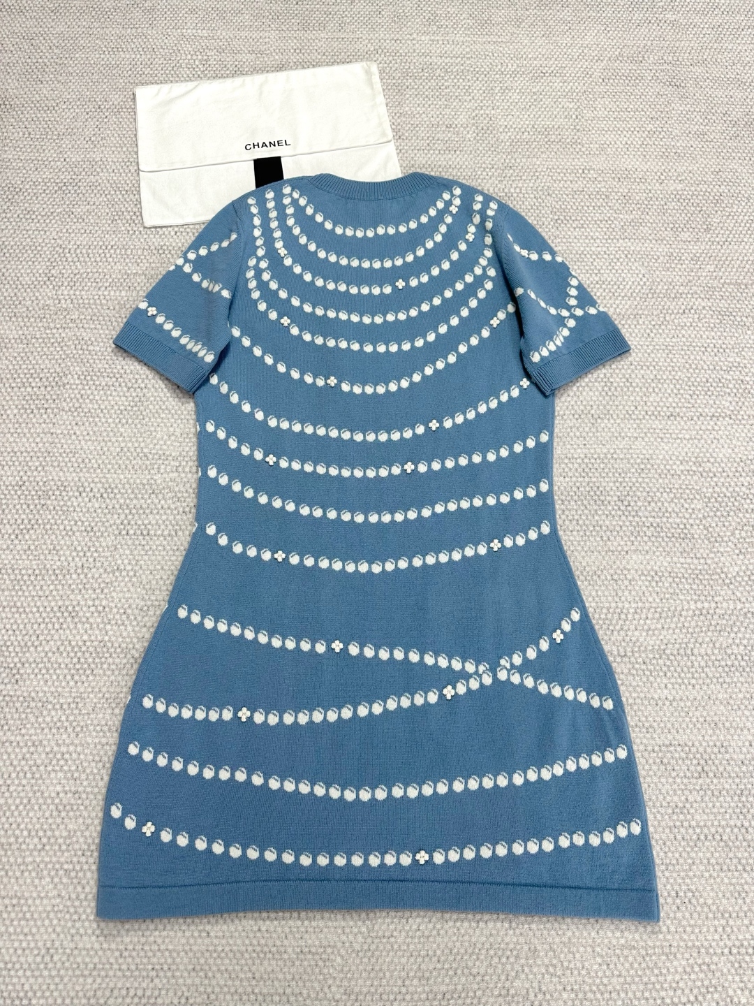 Elegant Chanel Cashmere Dress with Pearl Chain, Knit Mini Dress for Women 3 cmp i1742365274130 9267 0 0