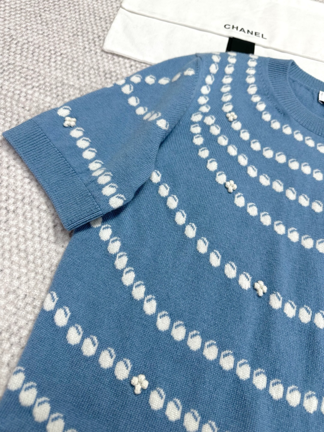 Elegant Chanel Cashmere Dress with Pearl Chain, Knit Mini Dress for Women 7 cmp i1742365277573 1445 0 5