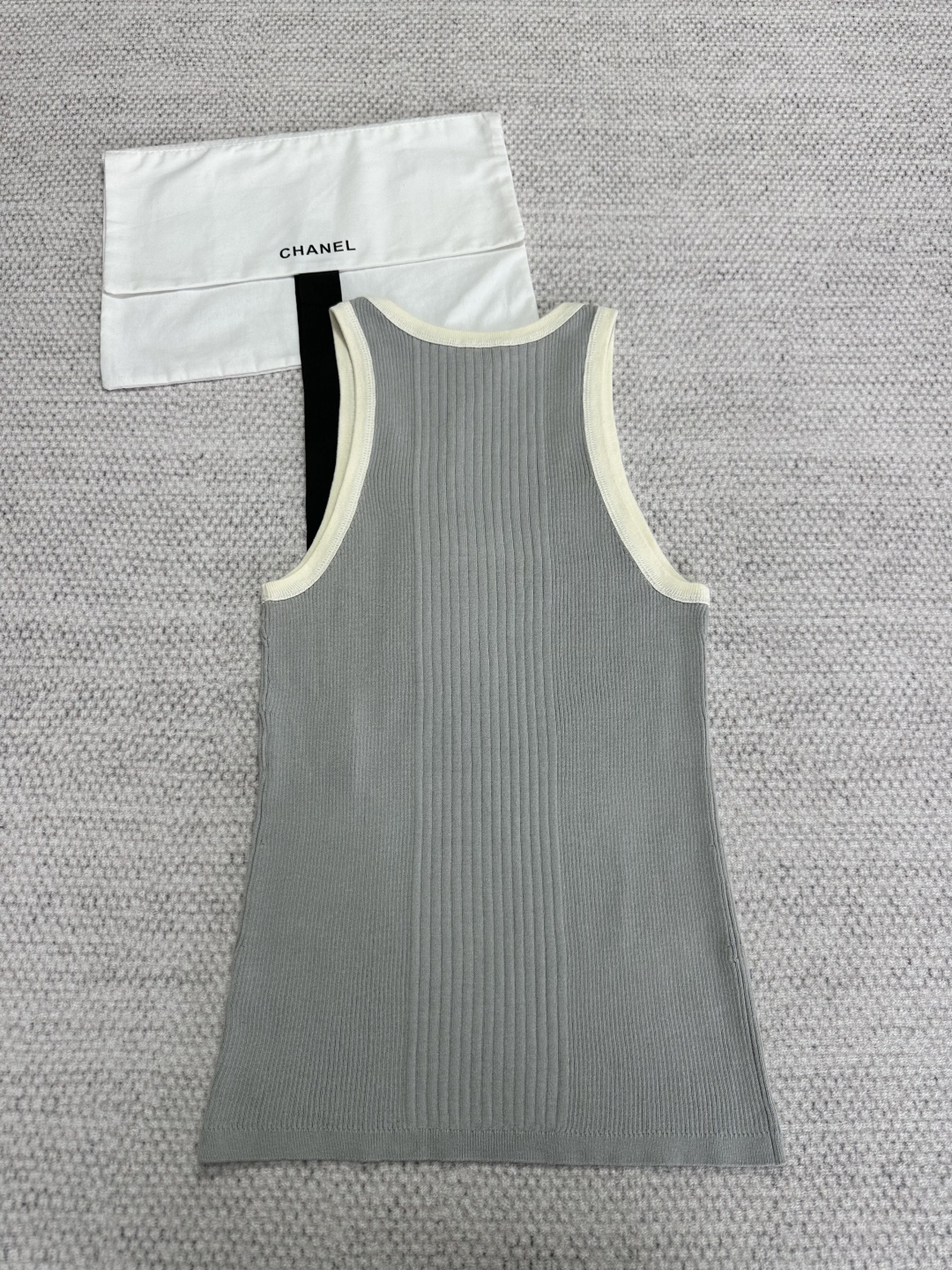 Coco Beach Knitted Tank Top | Fine Cotton Ribbed Vest with Trim 3 cmp i1750314125329 2065 0 1