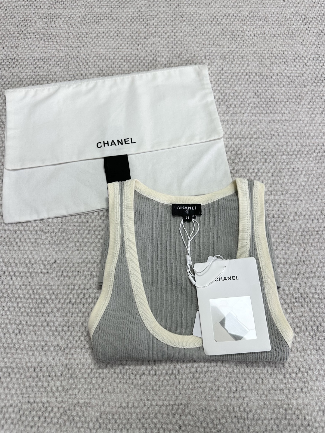 Coco Beach Knitted Tank Top | Fine Cotton Ribbed Vest with Trim 7 cmp i1750314127184 9960 0 5