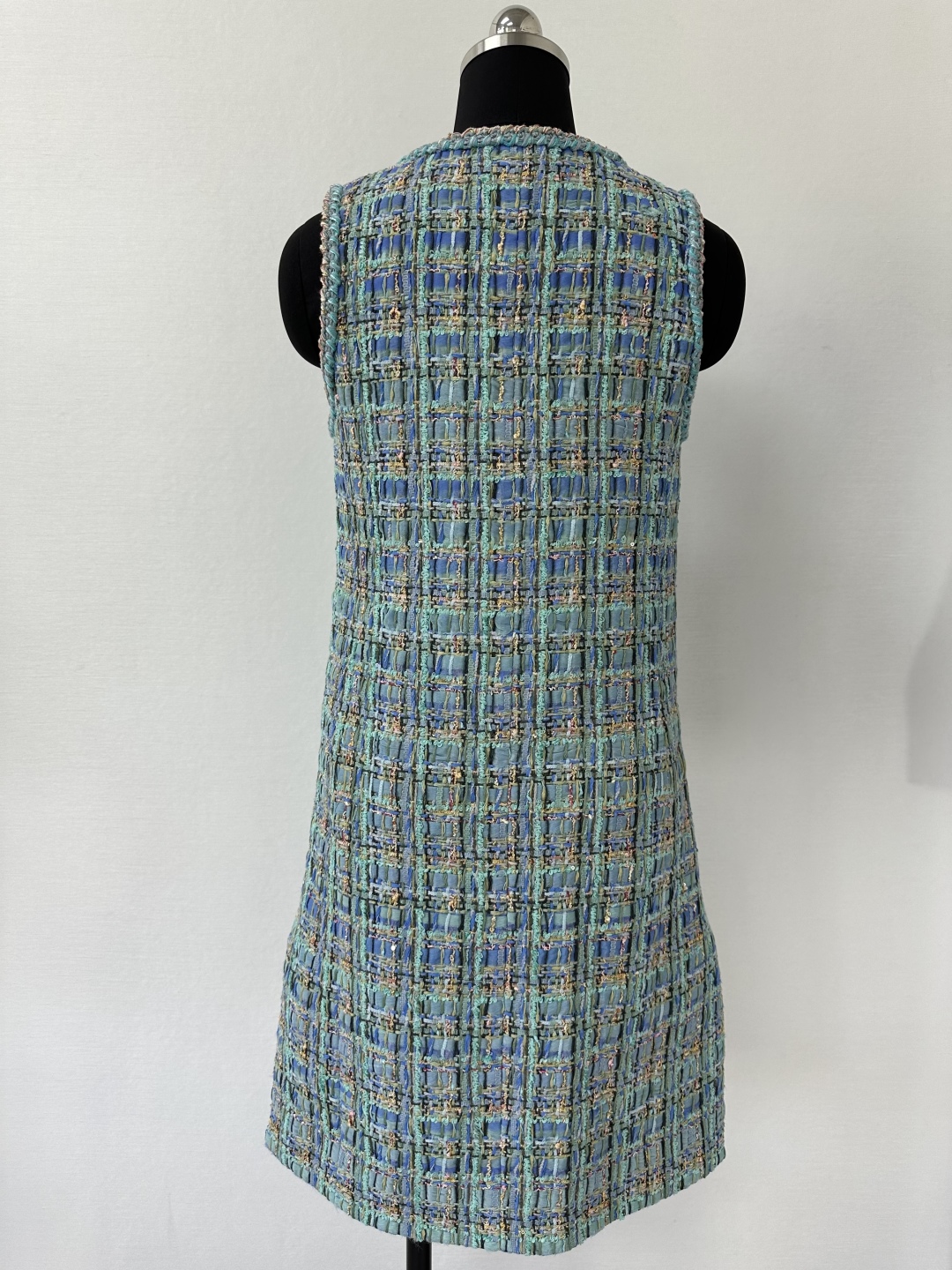 CC25A Plaid Woven Dress, Custom Tweed Fabric, Silk Lining, Sizes 36-40 3 cmp i1754978806682 99 0 1