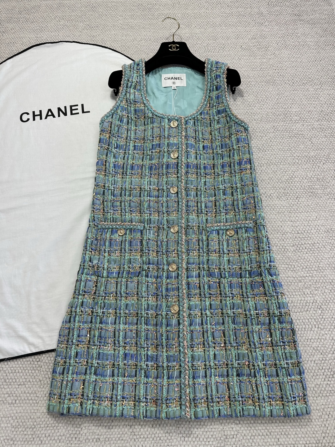 CC25A Plaid Woven Dress, Custom Tweed Fabric, Silk Lining, Sizes 36-40 4 cmp i1754978807726 6076 0 2
