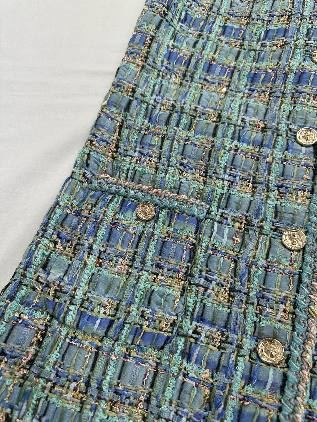 CC25A Plaid Woven Dress, Custom Tweed Fabric, Silk Lining, Sizes 36-40 8 cmp i1754978810221 8204 0 6