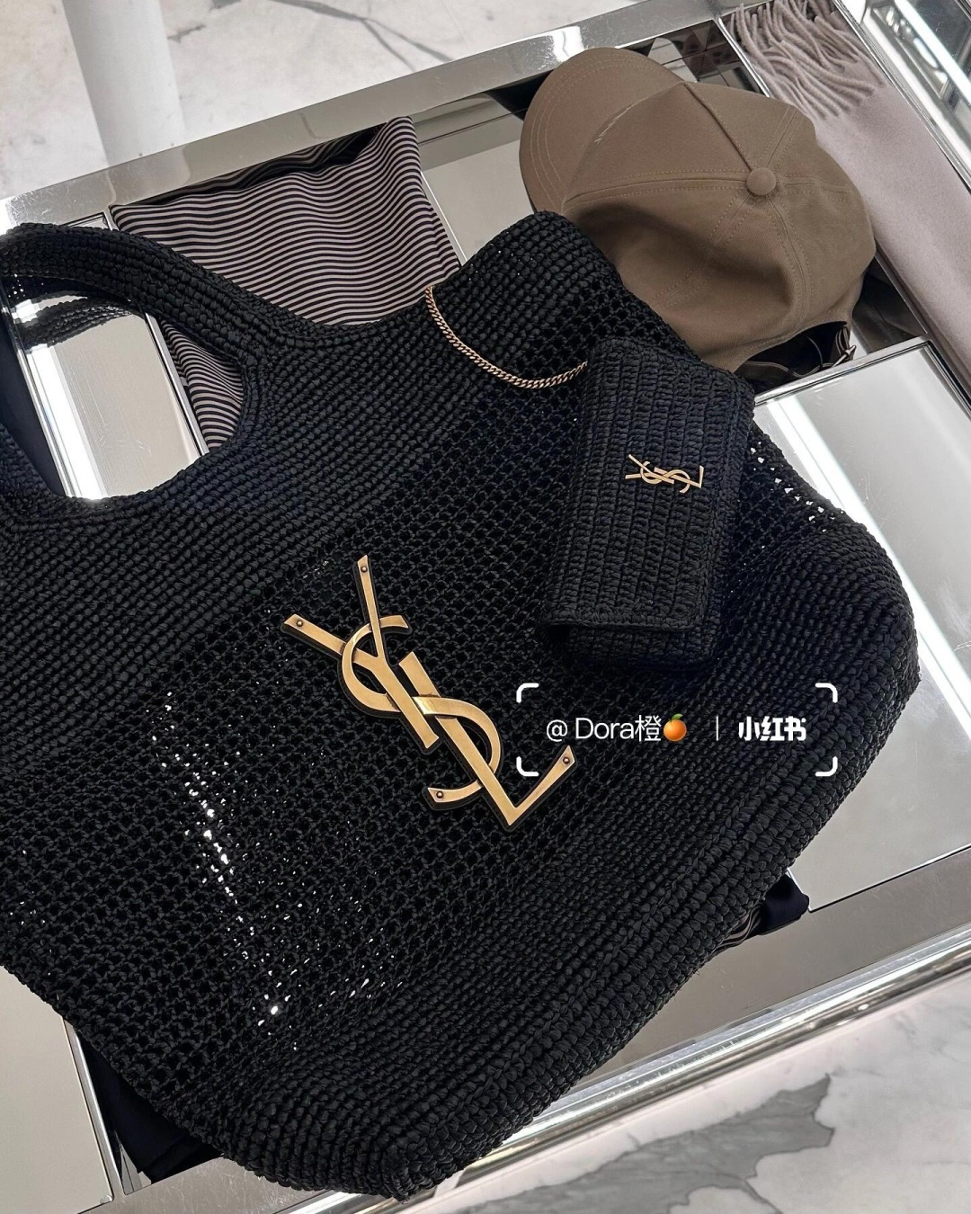 NO:406308,Black Rafia Icare Shopping Bags, Saint Laurent, saint laurent19860909黑色拉菲草Icare 购物袋,圣罗兰,saint laurent,Bag