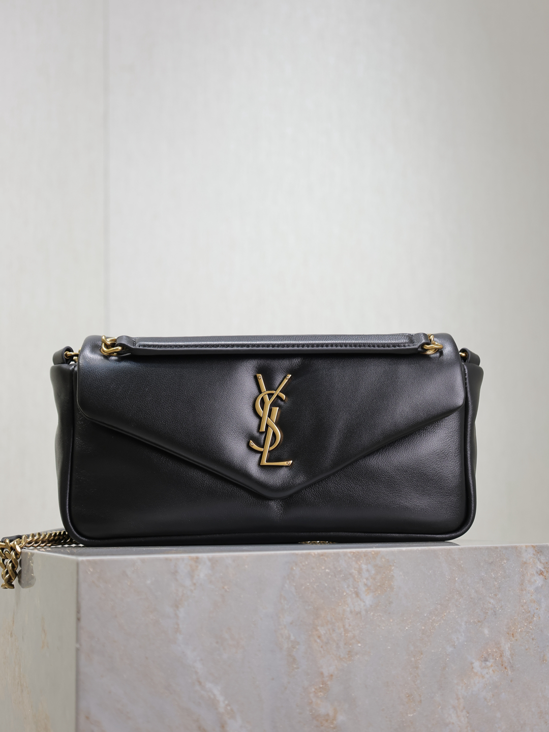 Yves Saint Laurent Calypso Black Lambskin Chain Bag - Elegant & Compact