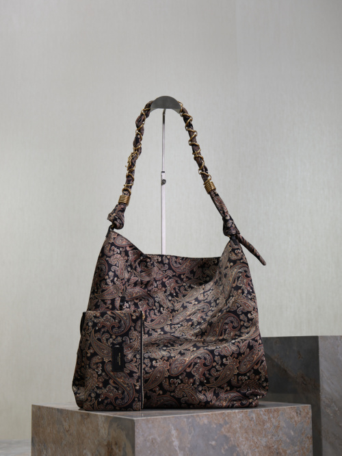 AMALIA Jacquard Bohemian Hobo Bag with Le Cassandre Chain, Large Capacity