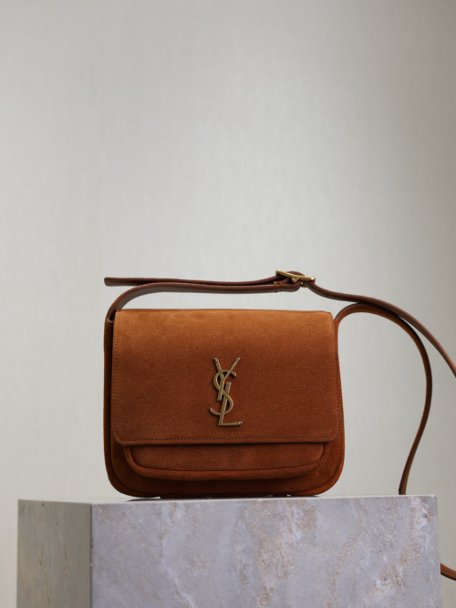 Yves Saint Laurent Niki Baby Suede Shoulder Bag with Golden Hardware 1 Yves Saint Laurent Niki Baby Suede Shoulder Bag with Golden Hardware