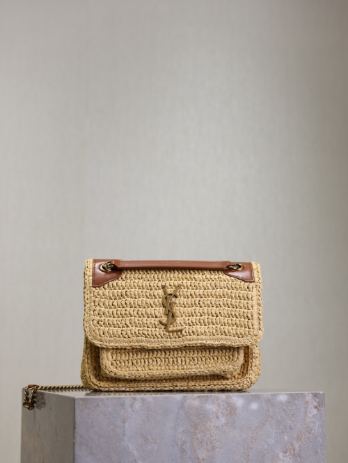 Saint Laurent Raffia Niki Chain Bag, Stylish and Functional Design 1 Saint Laurent Raffia Niki Chain Bag, Stylish and Functional Design