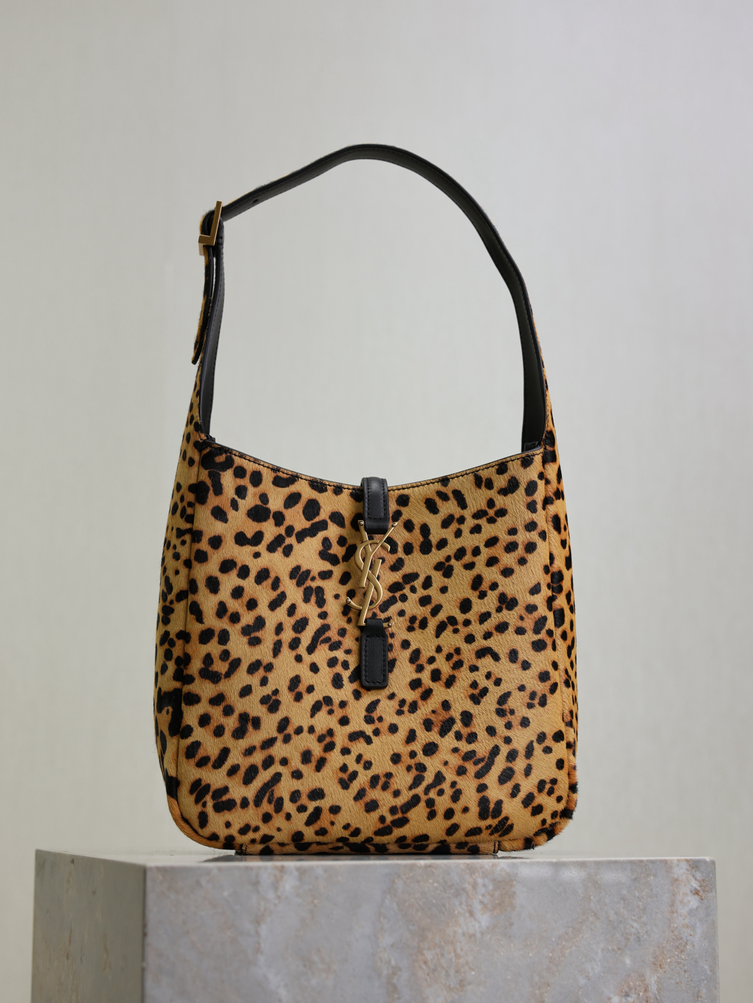 Saint Laurent Leopard Print Leather Shoulder Bag, YSL Women's Handbag
