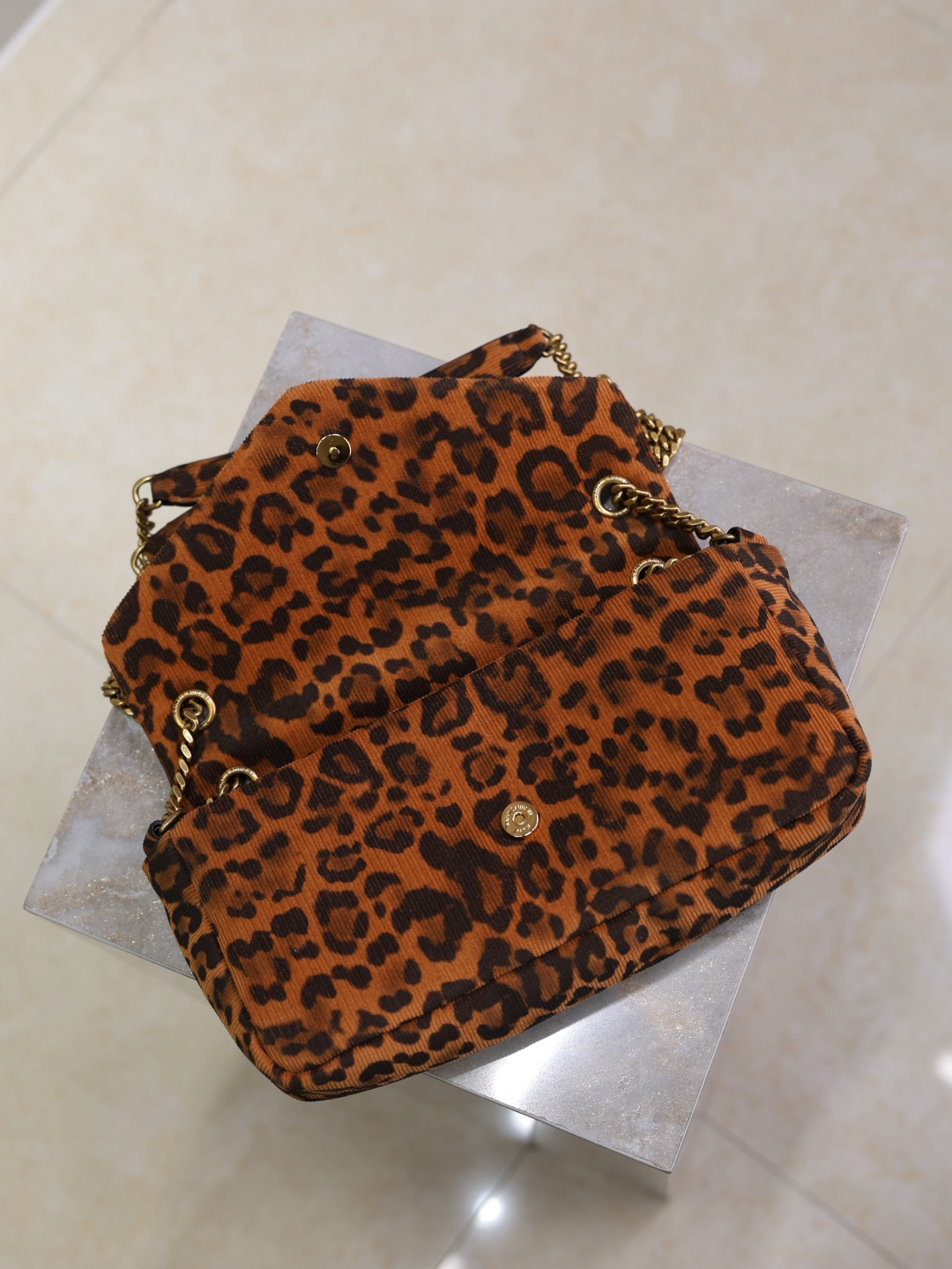 Saint Laurent Calypso Leopard Print Canvas Bag with Gold Hardware 8 cmp i1752216299089 3687 0 6