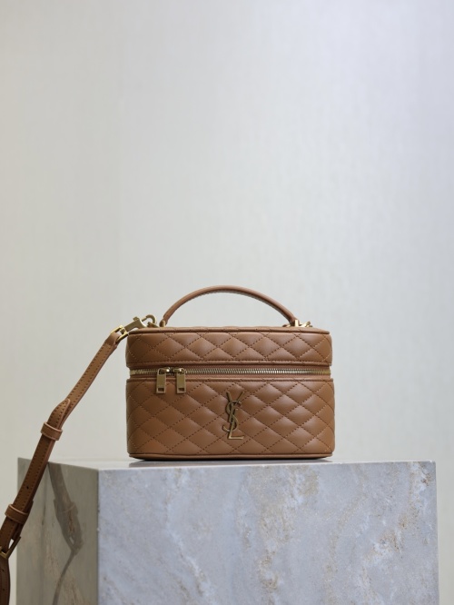 Saint Laurent Gaby Mini Box Bag Caramel Lambskin Leather Crossbody