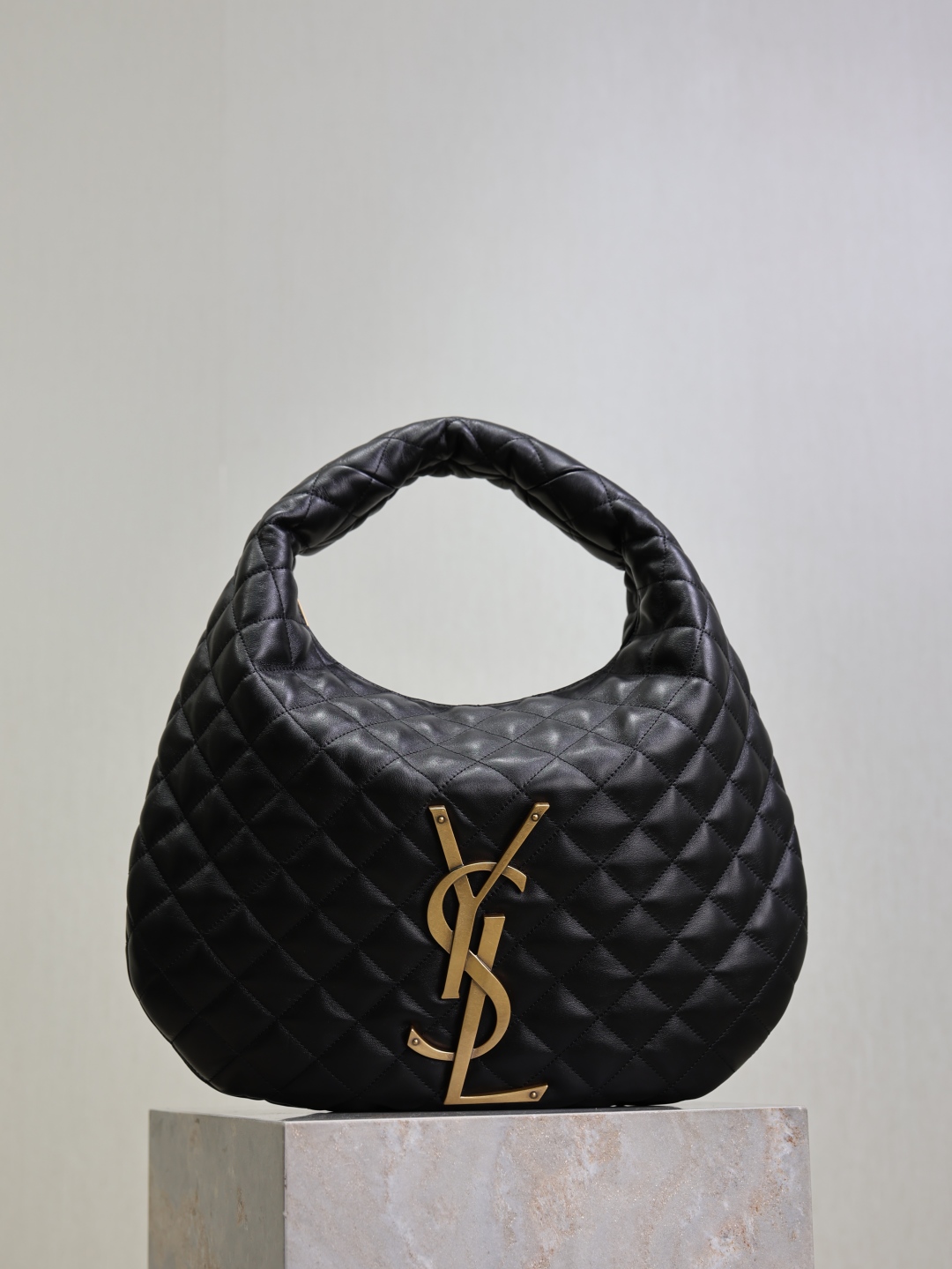 Saint Laurent ICARE Hobo Bag in Nappa Leather with Gold Metal Logo