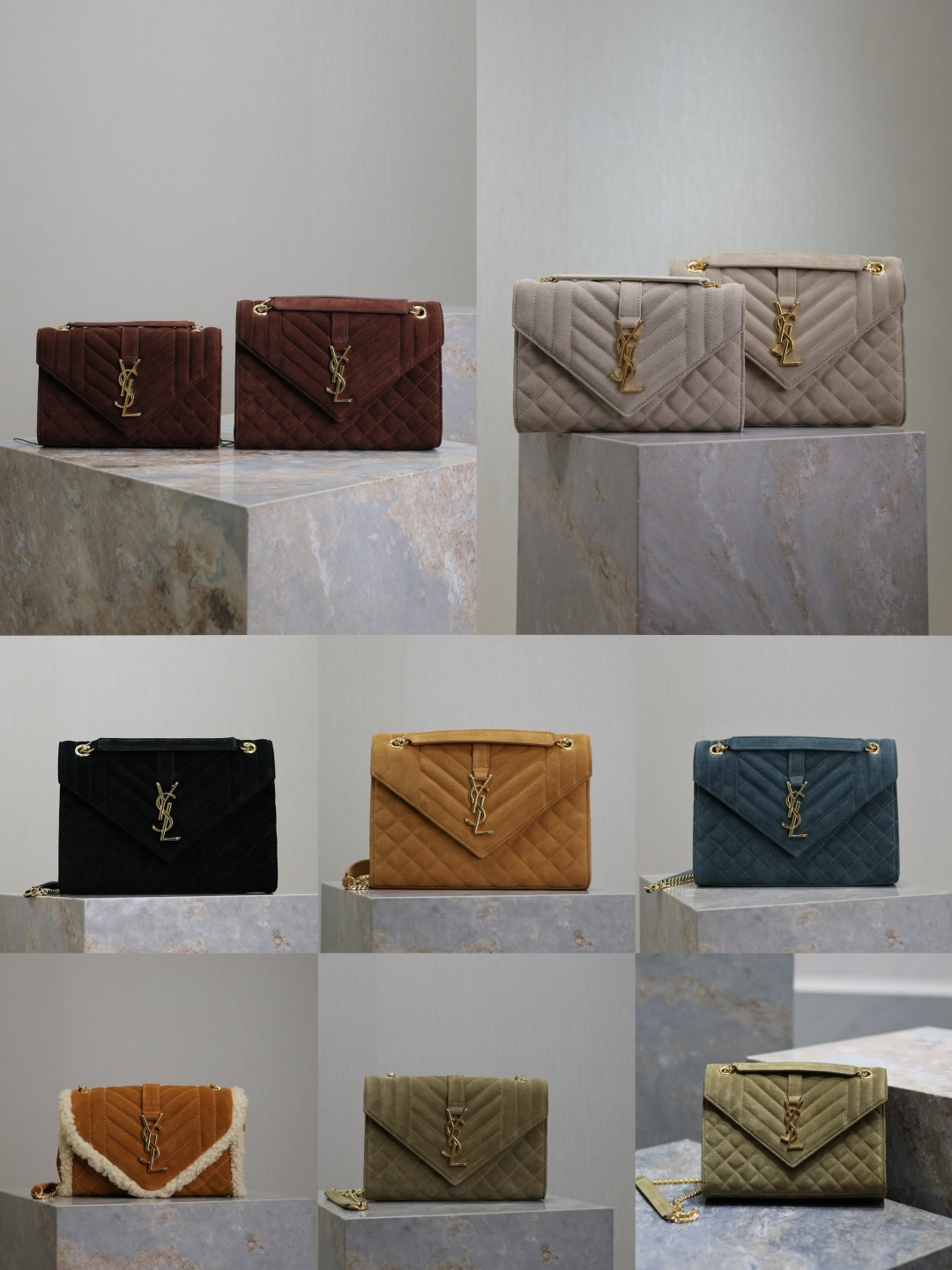 Envelope·Bolso sobre con cadena Colección de gamuza otoño-invierno
