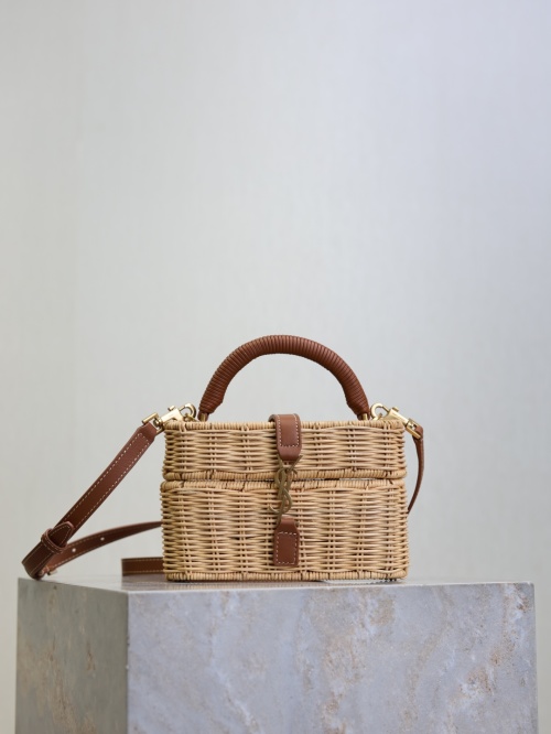Yves Saint Laurent Gaby Mini Woven Box Bag, Unique Design and Classic Logo 1 Yves Saint Laurent Gaby Mini Woven Box Bag, Unique Design and Classic Logo