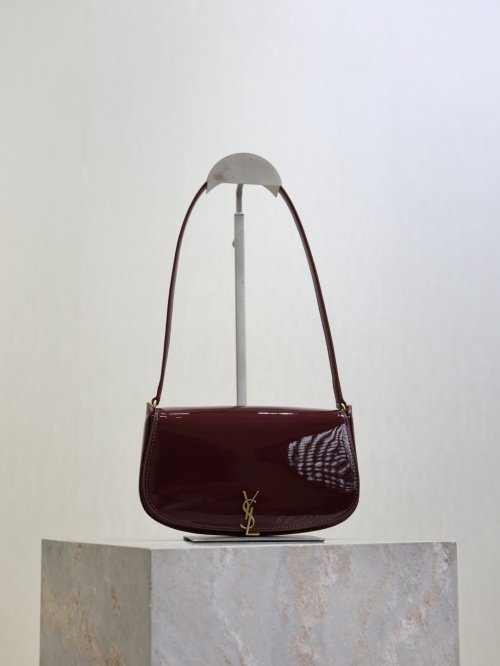 Yves Saint Laurent Voltaire Mini Burgundy Patent Leather Shoulder Bag