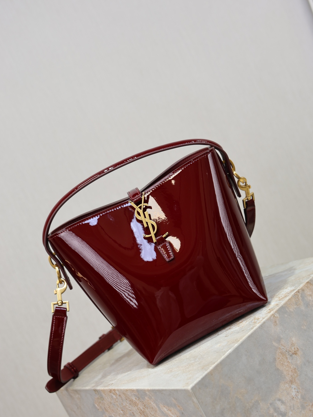 YSL bag Maroon patent leather· — photo 2