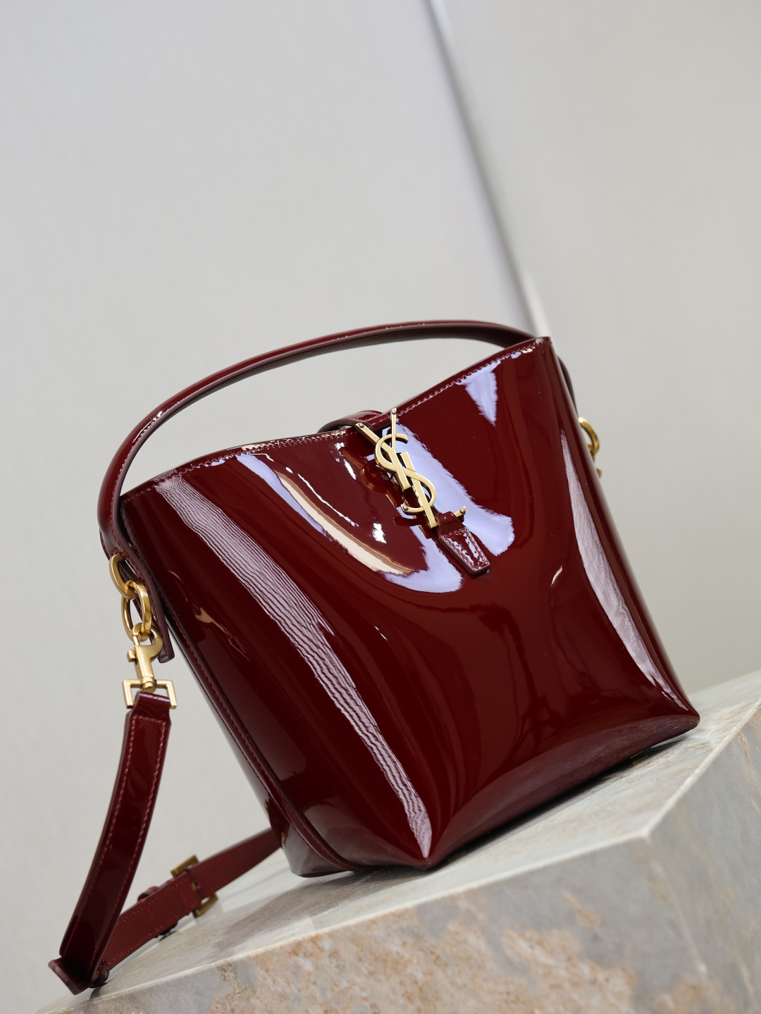 YSL bag Maroon patent leather· — photo 3