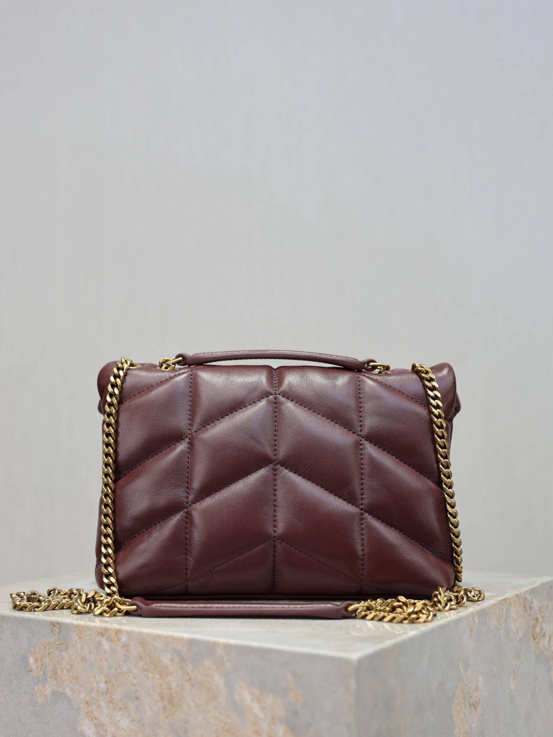 YSL bag Maroon gold buckle·double chain 23cm — photo 9