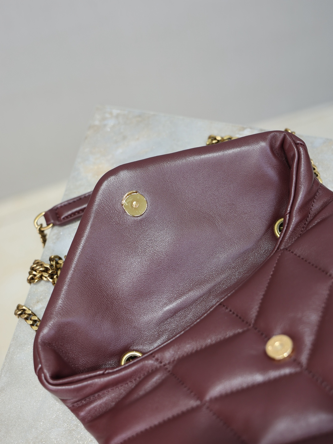 YSL bag Maroon gold buckle·double chain 23cm — photo 7