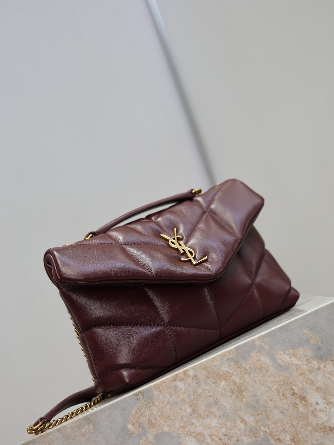 YSL bag Maroon gold buckle·double chain 23cm — photo 3