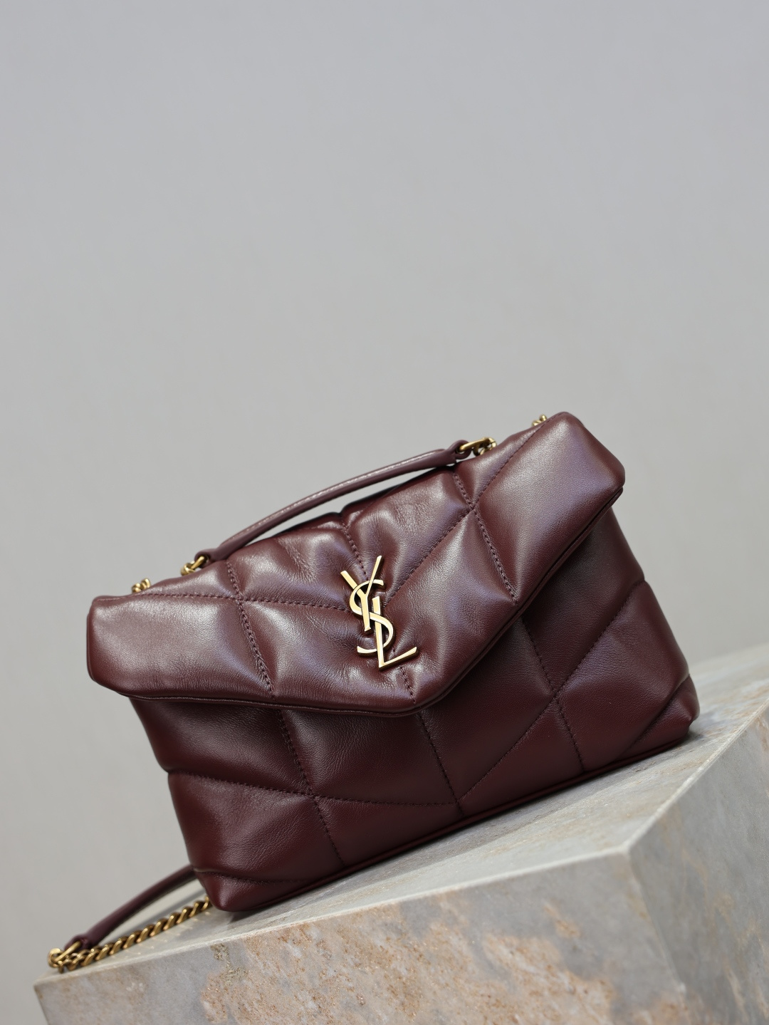 YSL bag Maroon gold buckle·double chain 23cm — photo 2