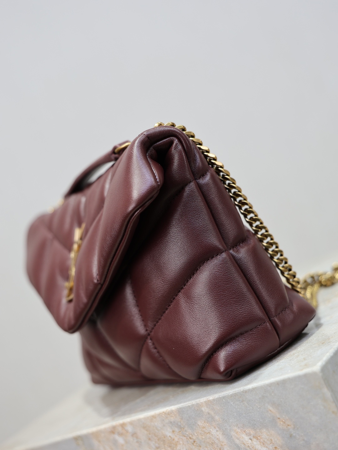YSL bag Maroon gold buckle·double chain 23cm — photo 4