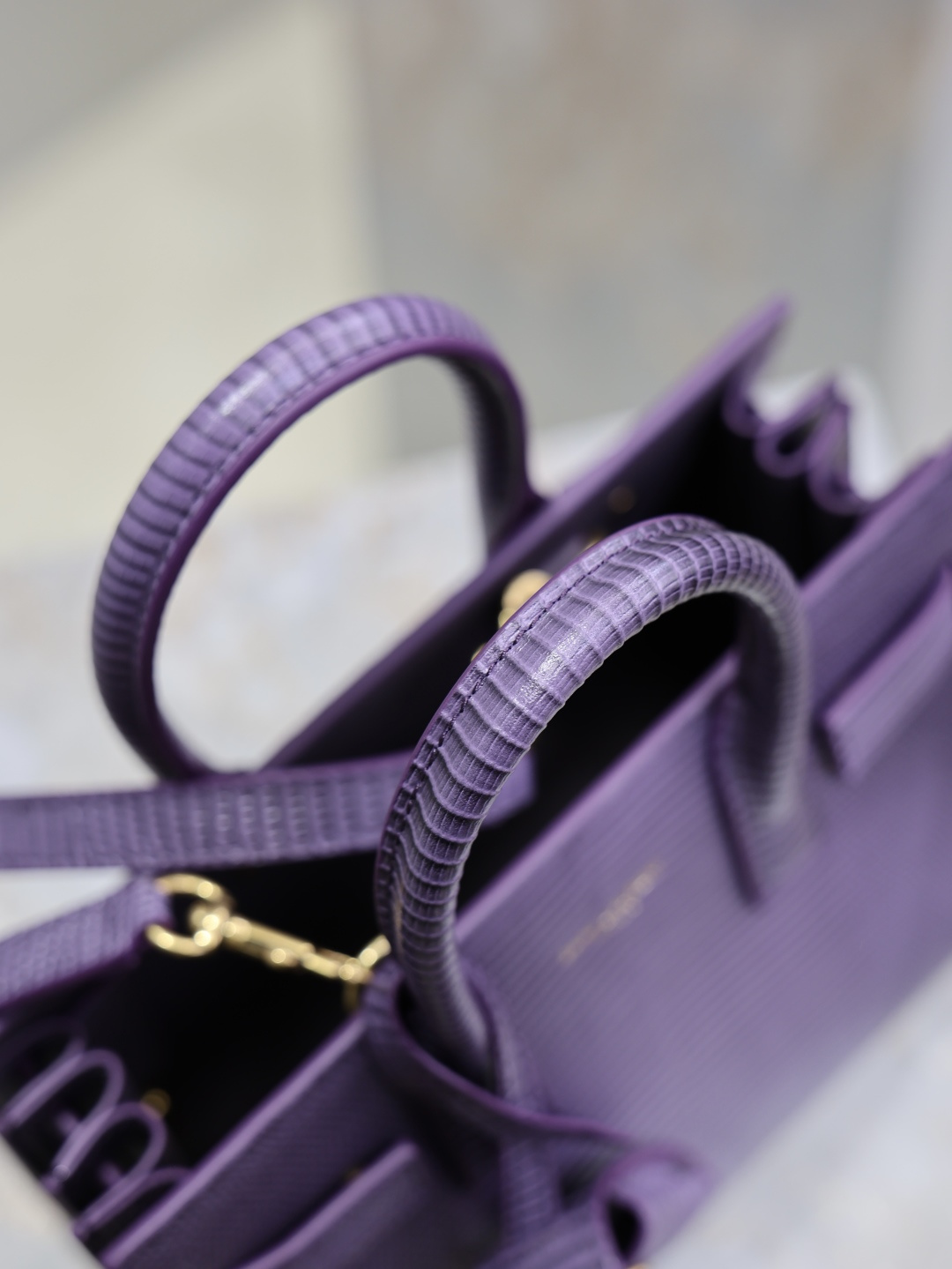 YSL-veske Lilla øglemønster 22cm — photo 6
